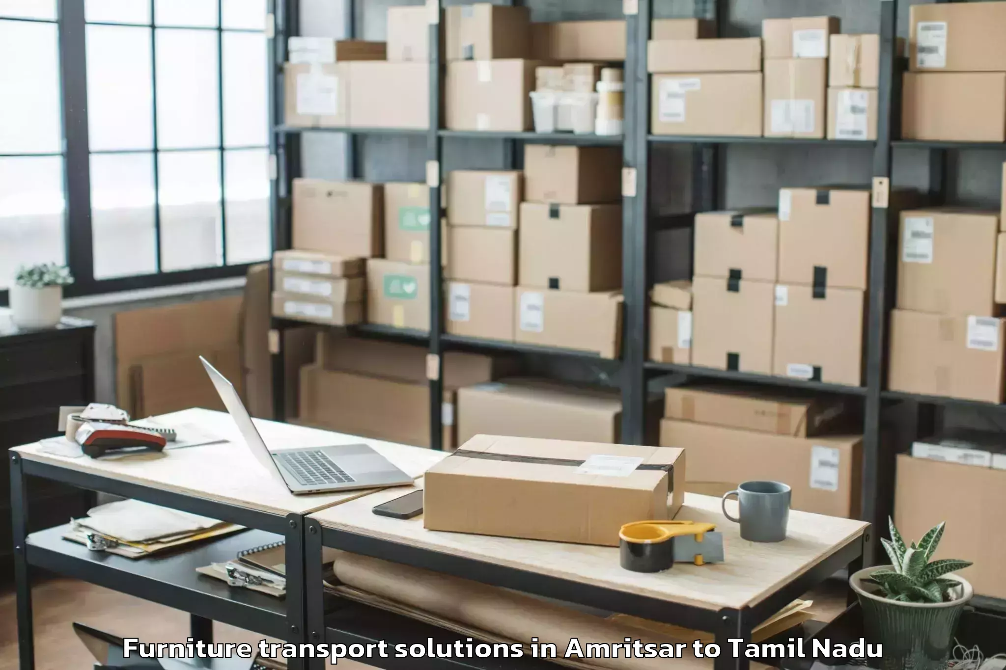 Quality Amritsar to Thiruverumbur Furniture Transport Solutions